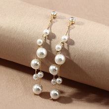 Load image into Gallery viewer, Long Pearl Tassel Earrings