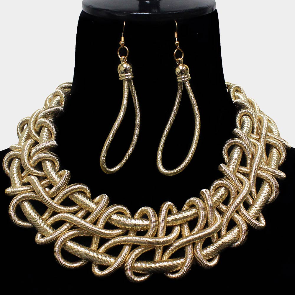 Elegant Braided Cord Collar Necklace