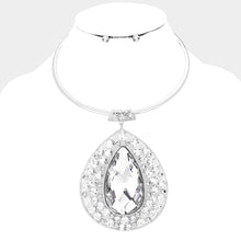 Load image into Gallery viewer, Crystal Teardrop Pave Evening Necklace  Set
