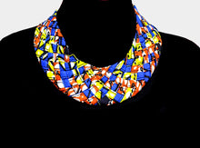 Load image into Gallery viewer, Braided Patterned Fabric Bib Necklace
