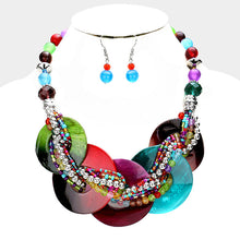 Load image into Gallery viewer, Layered Round Shell Twisted Multi Beaded Necklace
