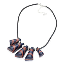 Load image into Gallery viewer, Blue Patterned Abstract Glitter Bead Necklace
