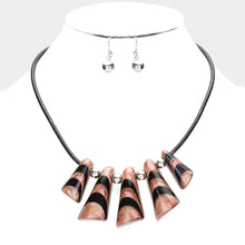 Load image into Gallery viewer, Brown Patterned Abstract Glitter Bead Necklace
