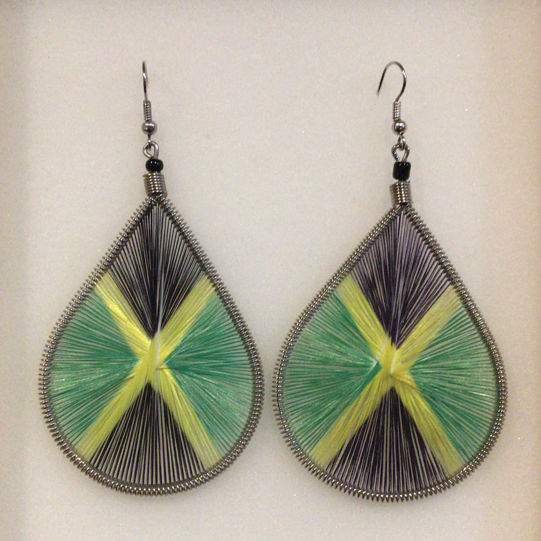 Jamaican Flag Color  Dangling Earring